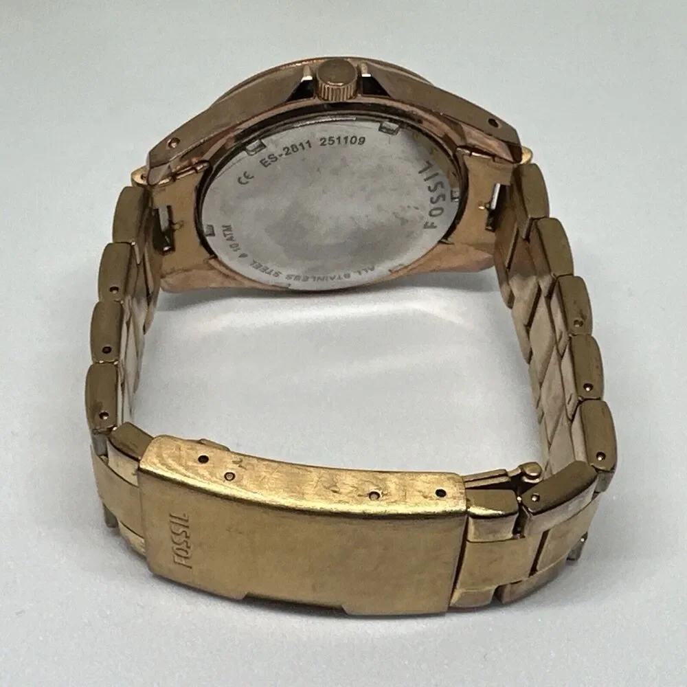 Fossil Riley ES2811 Women's Gold Stainless Steel Analog Dial Quartz Watch HME424